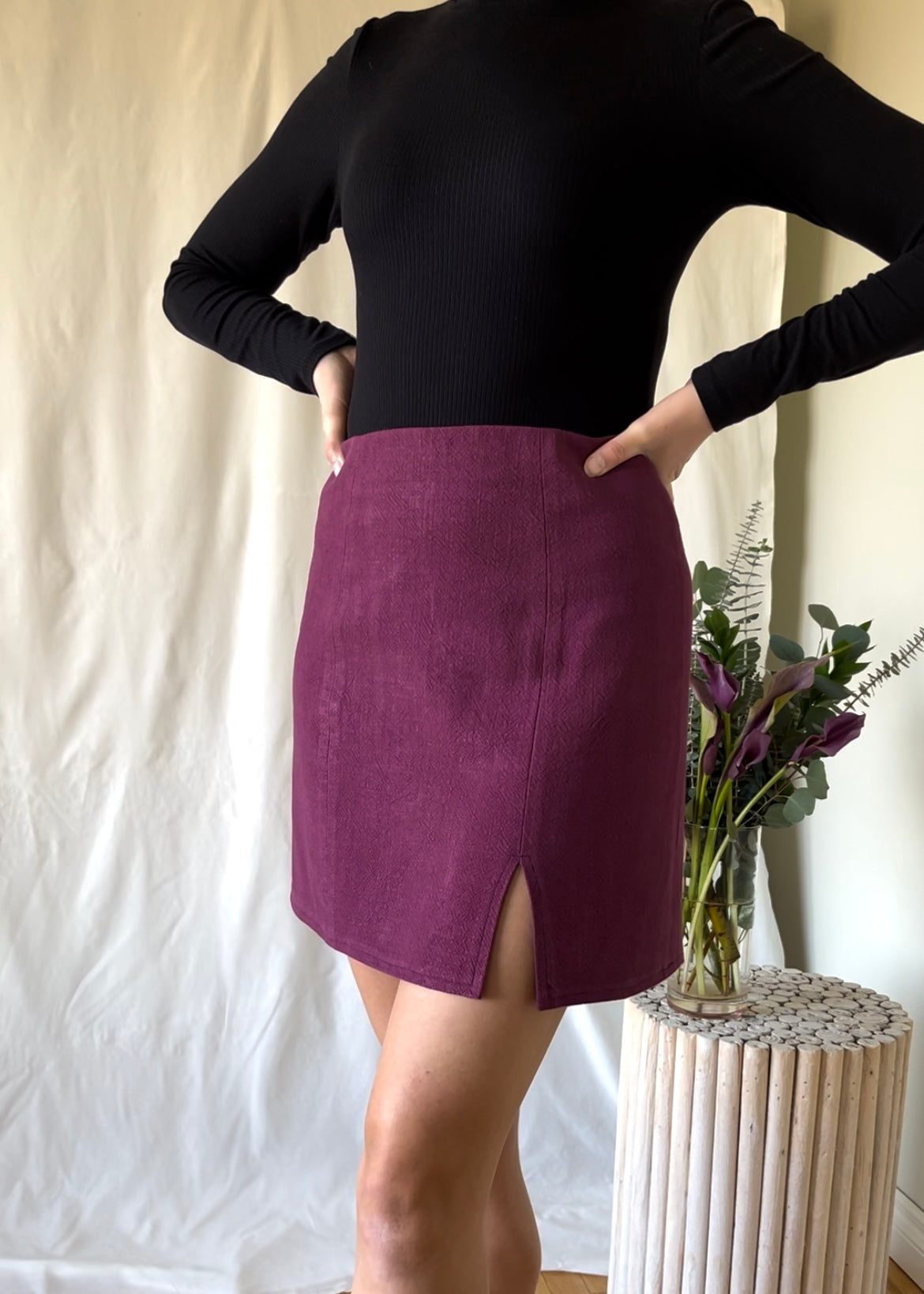 Classic Mini Skirt - Plum